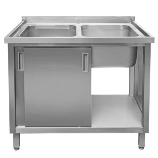 Zlew Gastronomiczny Dwukomorowy Z Szafką 1000x700x850cm MTP004749