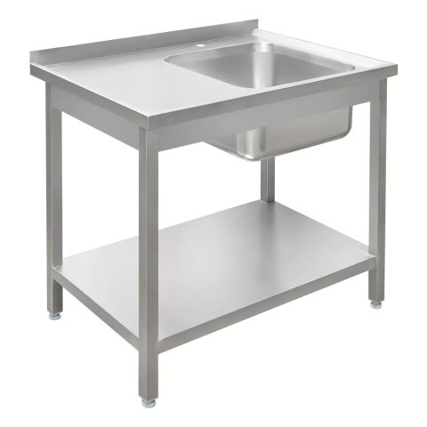 Zlew Gastronomiczny Z Komorą Po Prawej Stronie I Półką 1000x600x850mm MTP005306