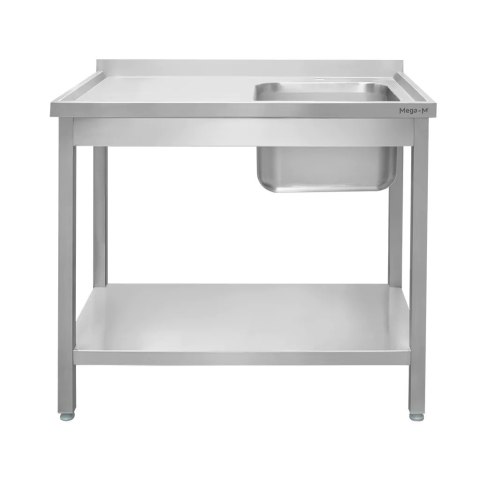 Zlew Gastronomiczny Z Komorą Po Prawej Stronie I Półką 1200x600x850mm MTP005308