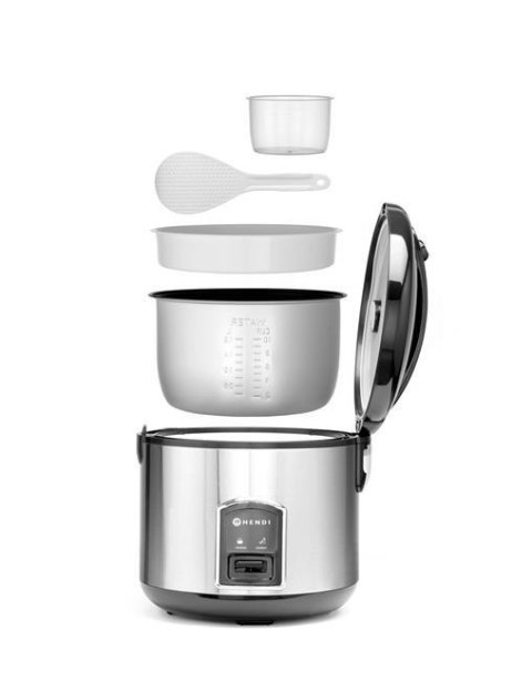 Urządzenie do Gotowania Ryżu i Kaszy z Funkcją Gotowania Na Parze 1,8 L | HENDI 240410