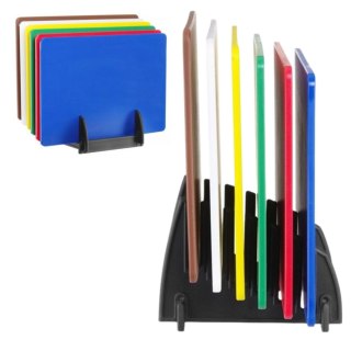 Zestaw Desek do Krojenia Haccp ze Stojakiem 6 Sztuk 450x300x10 | HENDI 825686