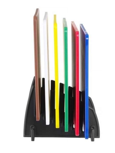 Zestaw Desek do Krojenia Haccp ze Stojakiem 6 Sztuk 450x300x10 | HENDI 825686