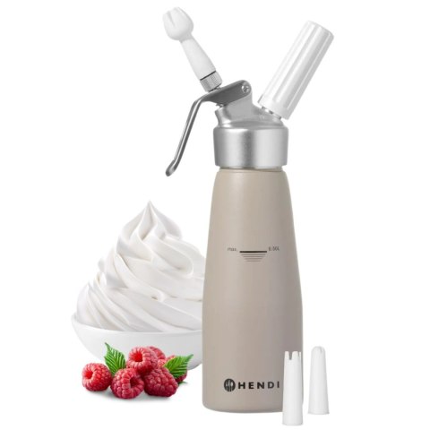 Beżowy Syfon do Bitej Śmietany 0,5l + 50 Naboi N2O 975893 | HENDI 975893_50