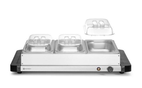 Podgrzewacz Elektryczny z 3 Pojemnikami 400W 657x381x161 Nierdzewny | HENDI 201749