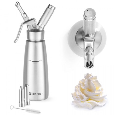 Syfon do Bitej Śmietany 0,5l ze Stali Nierdzewnej Profesjonalny | HENDI 588017