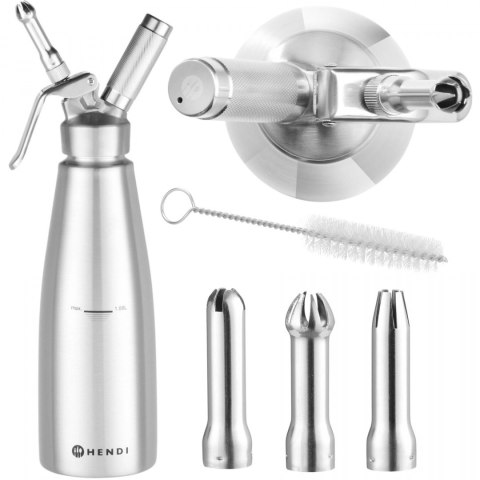 Syfon do Bitej Śmietany ze Stali Nierdzewnej 1l Profesjonalny | HENDI 588024