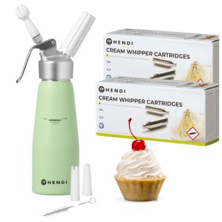 Zielony Pastelowy Syfon do Bitej Śmietany 0,5L + 100 Naboi N2O 975879 | HENDI 975879_100