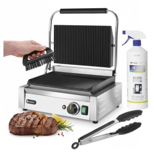 Grill Kontaktowy Panini Elektryczny Ryflowany 34x23 cm + Gratis (Zestaw L) | HENDI 263655171301525562975039