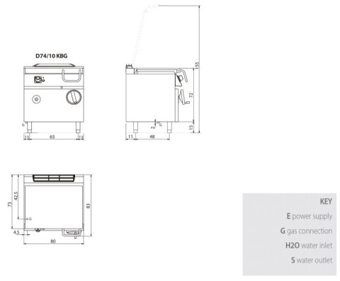 Patelnia Gazowa Żelazne Dno 14 kW + 0,2 kW Diamante 700 D74/10 Kbg | OLIS 16160000