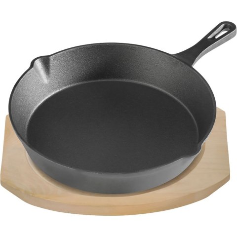 Patelnia Żeliwna z Podstawą Drewnianą Ø 255 mm STALGAST 049009