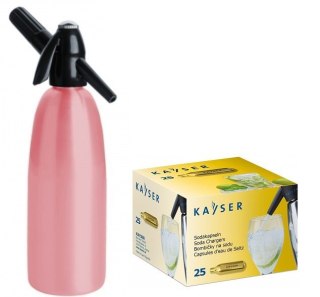 Syfon do Wody Saturator 1l Różowy + 25 Naboi | ART QUICK SODA SA-01 F_25