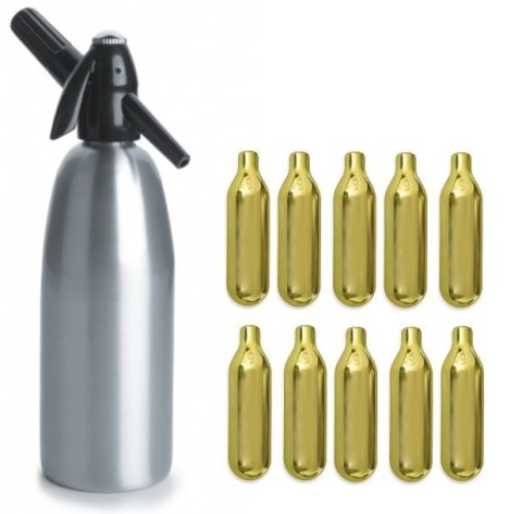 Syfon do Wody Saturator 1l Srebrny + 10 Naboi | ART QUICK SODA SA-01A_10