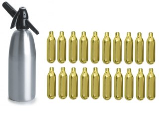 Syfon do Wody Saturator 1l Srebrny + 20 Naboi | ART QUICK SODA SA-01A_20