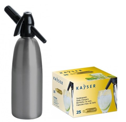 Syfon do Wody Saturator 1l Szary + 25 Naboi | ART QUICK SODA SA-01 G_25