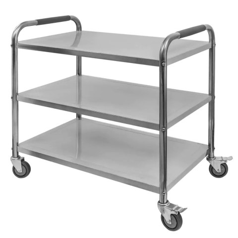 Wózek Gastronomiczny Kelnerski 90x50x90 cm Standard 3 Półki Stal Nierdzewna | MTP004686