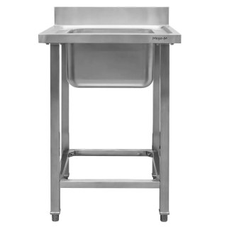 Zlew gastronomiczny jednokomorowy 60x60x85 cm Mega-M
