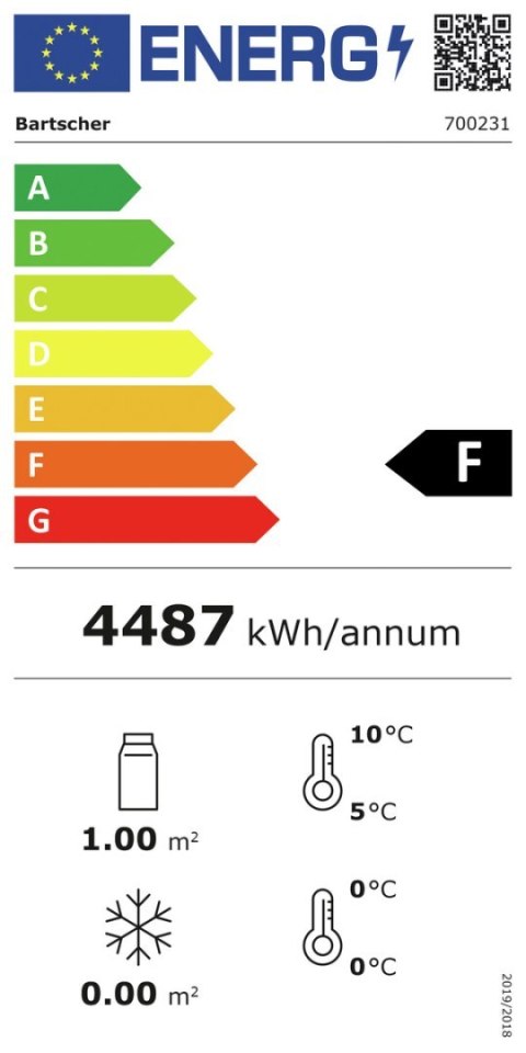 Elegancki Regał Chłodniczy Rimi 220l 490x675x1742 | BARTSCHER 700231