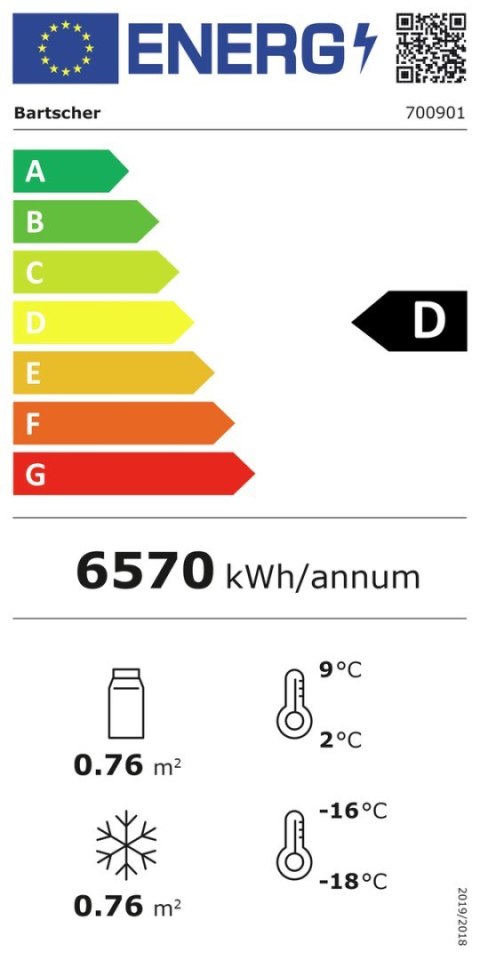 Lodówko-Zamrażarka 820l 1220x805x2000mm | BARTSCHER 700901