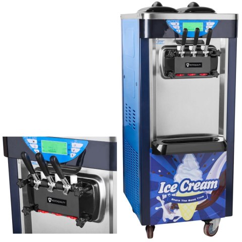 Maszyna do Lodów Włoskich Automat Soft Nocne Chłodzenie 2 Smaki + Mix Niebieska 2x6l | RESTO QUALITY RQ208C-B