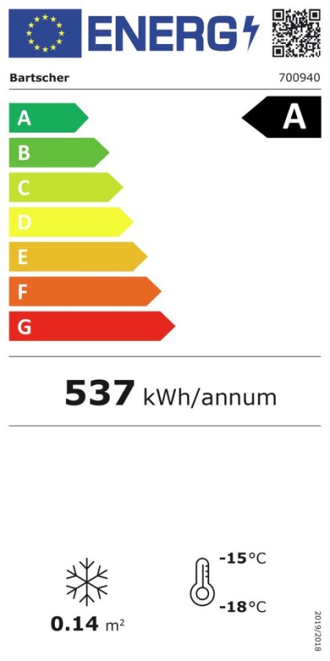 Profesjonalna Witryna do Lodów 475x730x355 Temp.-15°C - -18°C | BARTSCHER 700940