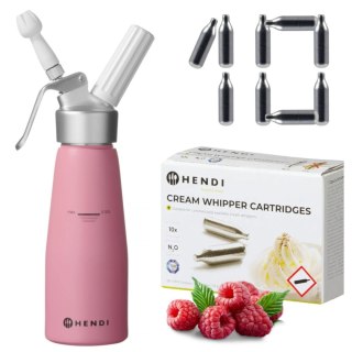 Różowy Pastelowy Syfon do Bitej Śmietany 0,5l + 10 Naboi Hendi 975886 | GASTROPROFIT 975886_10