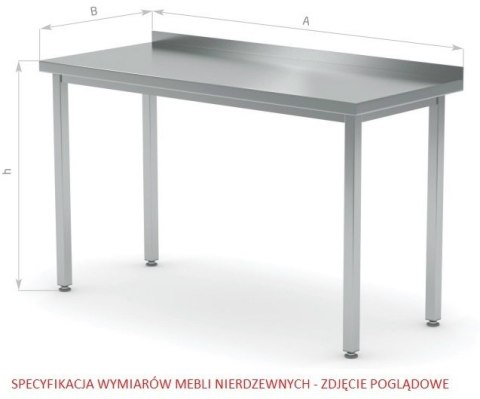 Nadstawka Nierdzewna Na Stół Blat Gastronomiczny Roboczy 1 Poziom 120x30 Polgast