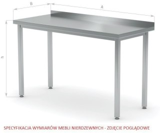 Nadstawka Nierdzewna Na Stół Blat Gastronomiczny Roboczy 1 Poziom 130x30 Polgast