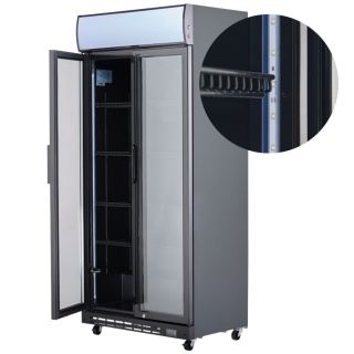 Czarna Szafa Witryna Chłodnicza Przeszklona 2-Drzwiowa 569l | STALGAST 850590