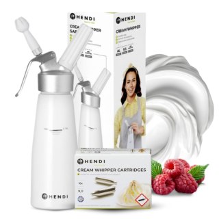 Domowy Syfon do Bitej Śmietany 0,5l + 10 Naboi N2O Zestaw Prezentowy | HENDI 000115_5883691