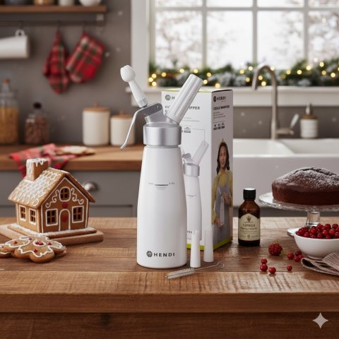 Domowy Syfon do Bitej Śmietany 0,5l + 10 Naboi N2O Zestaw Prezentowy | HENDI 000115_5883691