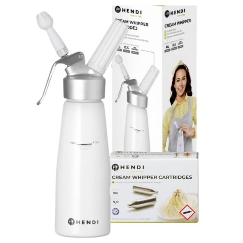 Domowy Syfon do Bitej Śmietany 0,5l + 10 Naboi N2O Zestaw Prezentowy | HENDI 000115_5883691