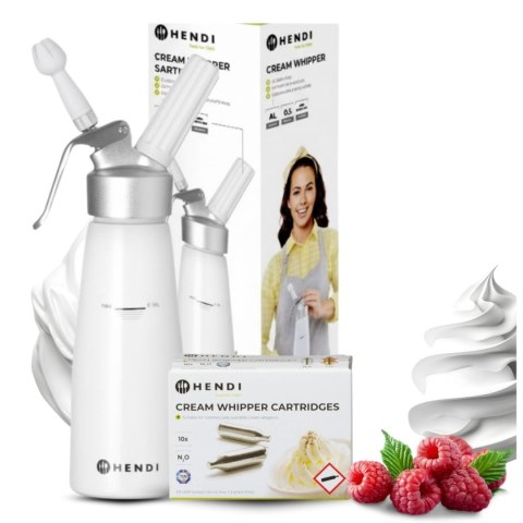 Domowy Syfon do Bitej Śmietany 0,5l + 10 Naboi N2O Zestaw Prezentowy | HENDI 000115_5883691