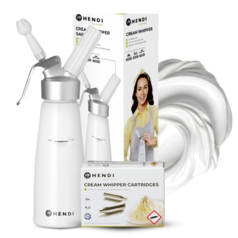 Domowy Syfon do Bitej Śmietany 0,5l + 10 Naboi N2O Zestaw Prezentowy | HENDI 000115_5883691