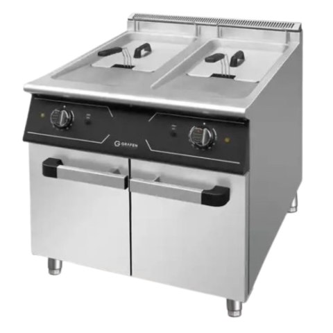 Frytownica Elektryczna Podwójna z Szafką 24 kW 400V 700x700x850 mm Perfecta | GRAFEN GREF2C