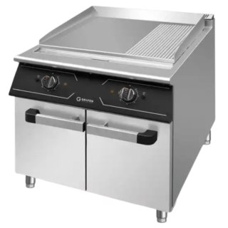 Grill Elektryczny Ryflowany-Płaski z Szafką 9 kW 400V 700x700x850 mm Perfecta | GRAFEN GREG43C