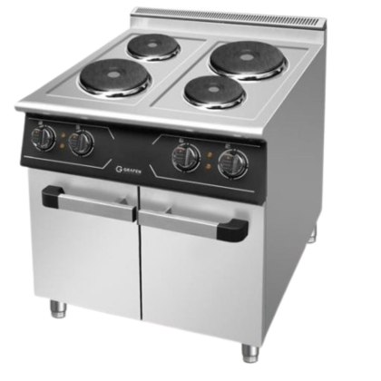 Kuchnia Elektryczna 4-Polowa z Szafką 9,2 kW 400V 700x700x850 mm Perfecta | GRAFEN GREC4C