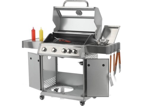 Grill Gazowy Itami 4+1 Stal Nierdzewna 14,2 kW z Szybą | YATO YG-20003