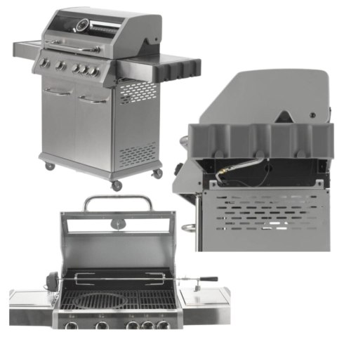 Grill Gazowy Itami 4+1 Stal Nierdzewna 14,2 kW z Szybą | YATO YG-20003