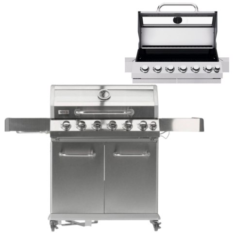 Grill Gazowy Itami 6+1 Stal Nierdzewna 20,5 kW z Szybą | YATO YG-20016