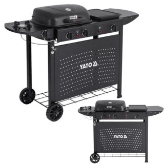 Grill Gazowy Ogrodowy Asahi 2+2 Palniki 5 kW 3w1 | YATO YG-20008