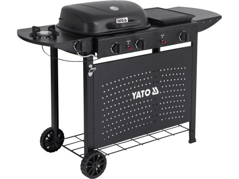 Grill Gazowy Ogrodowy Asahi 2+2 Palniki 5 kW 3w1 | YATO YG-20008