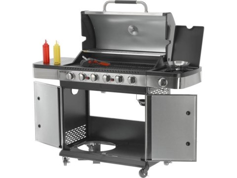 Grill Gazowy Ogrodowy Zushi 6+1 Stal Nierdzewna 20,2 kW | YATO YG-20004