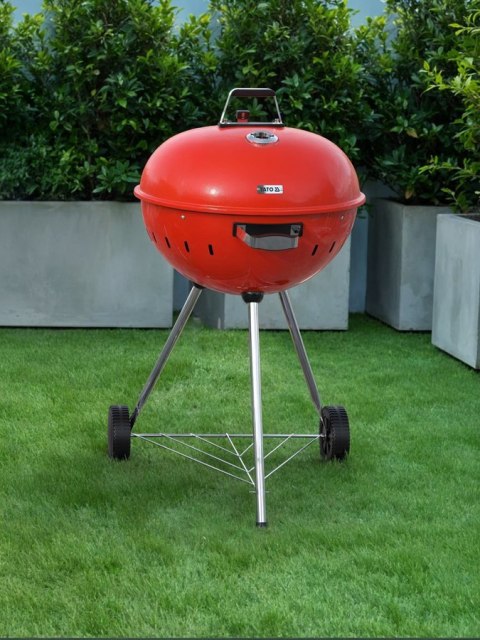 Grill Węglowy Okrągły 54cm Czerwony | YATO YG-20304