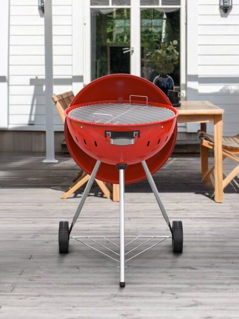 Grill Węglowy Okrągły 54cm Czerwony | YATO YG-20304