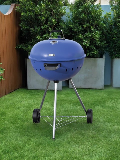 Grill Węglowy Okrągły 54cm Niebieski | YATO YG-20302