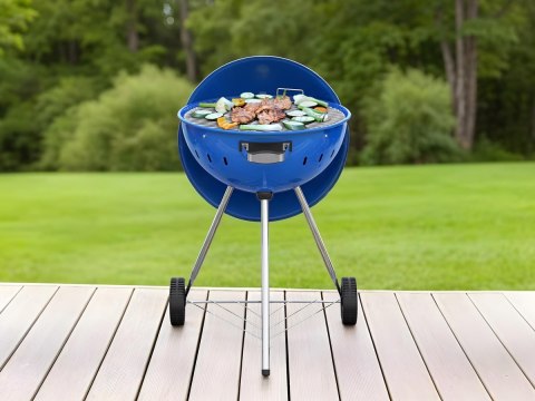 Grill Węglowy Okrągły 54cm Niebieski | YATO YG-20302