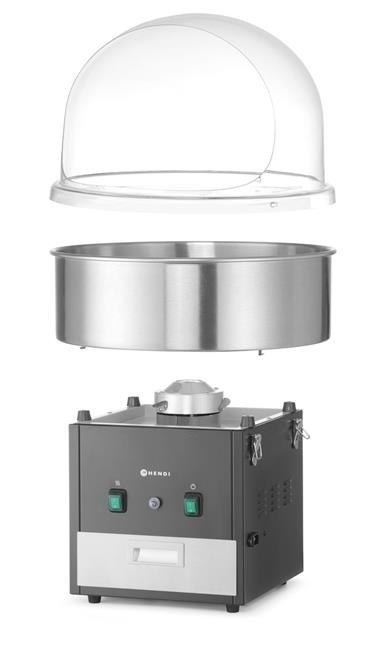 Maszyna do Waty Cukrowej Czarna z Kopułą Na Festyn Profesjonalna Hendi 282816 | 282816K
