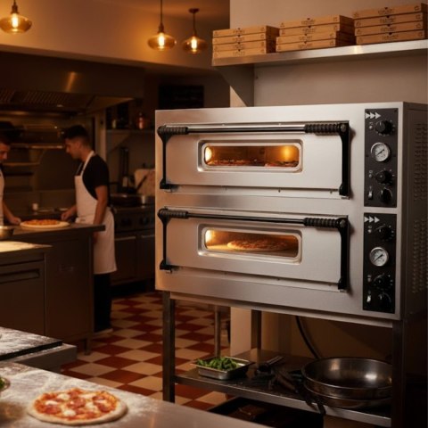 Piec do Pizzy Prismafood Basic Xl44 2-Komorowy 400V 12kW z Podstawą | HENDI 1F010205227169