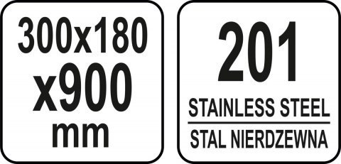 Półka Wisząca Przestawna Pojedyncza Nierdzewna 900x300x180mm | YATO YG-09040