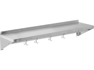 Półka Wisząca z Haczykami Pojedyncza Nierdzewna 1000x300x180mm | YATO YG-08936